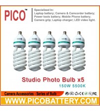 NEW PHOTOGRAPHIC EQUIPMENT 5500K bulb for Energy Saving two lamp holder 150w 5pcs BY PICO